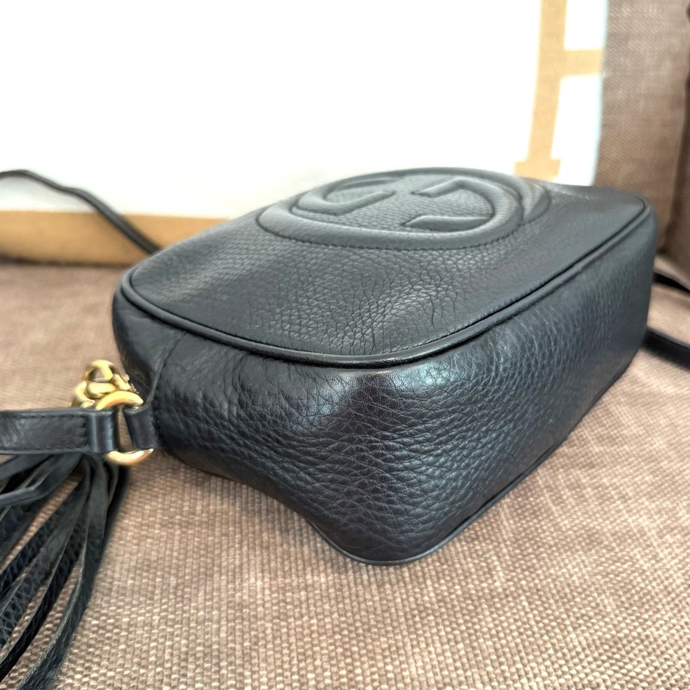Gucci authentic disco soho crossbody bag black leather small size tassels - Picture 12 of 16